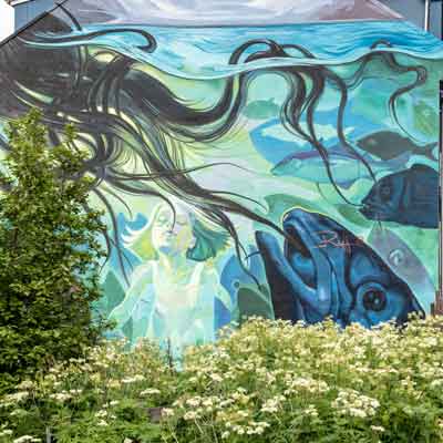 StreetArt Wandbild unter Wasser